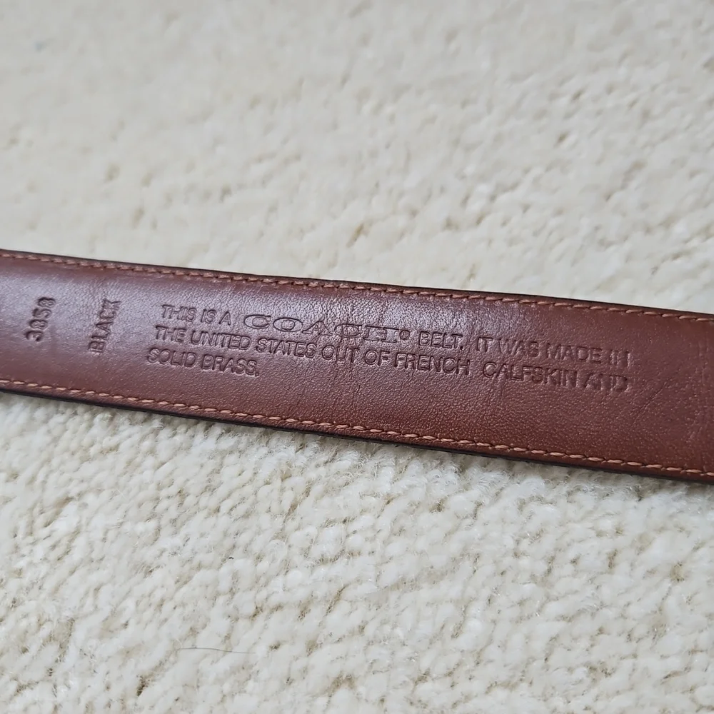 Vintage Coach Black Leather Belt 1